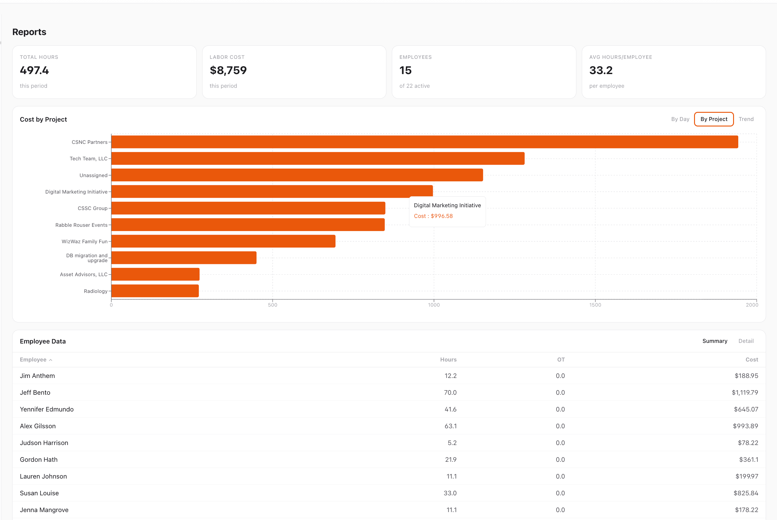 Projects & Workspaces — StampShift screenshot