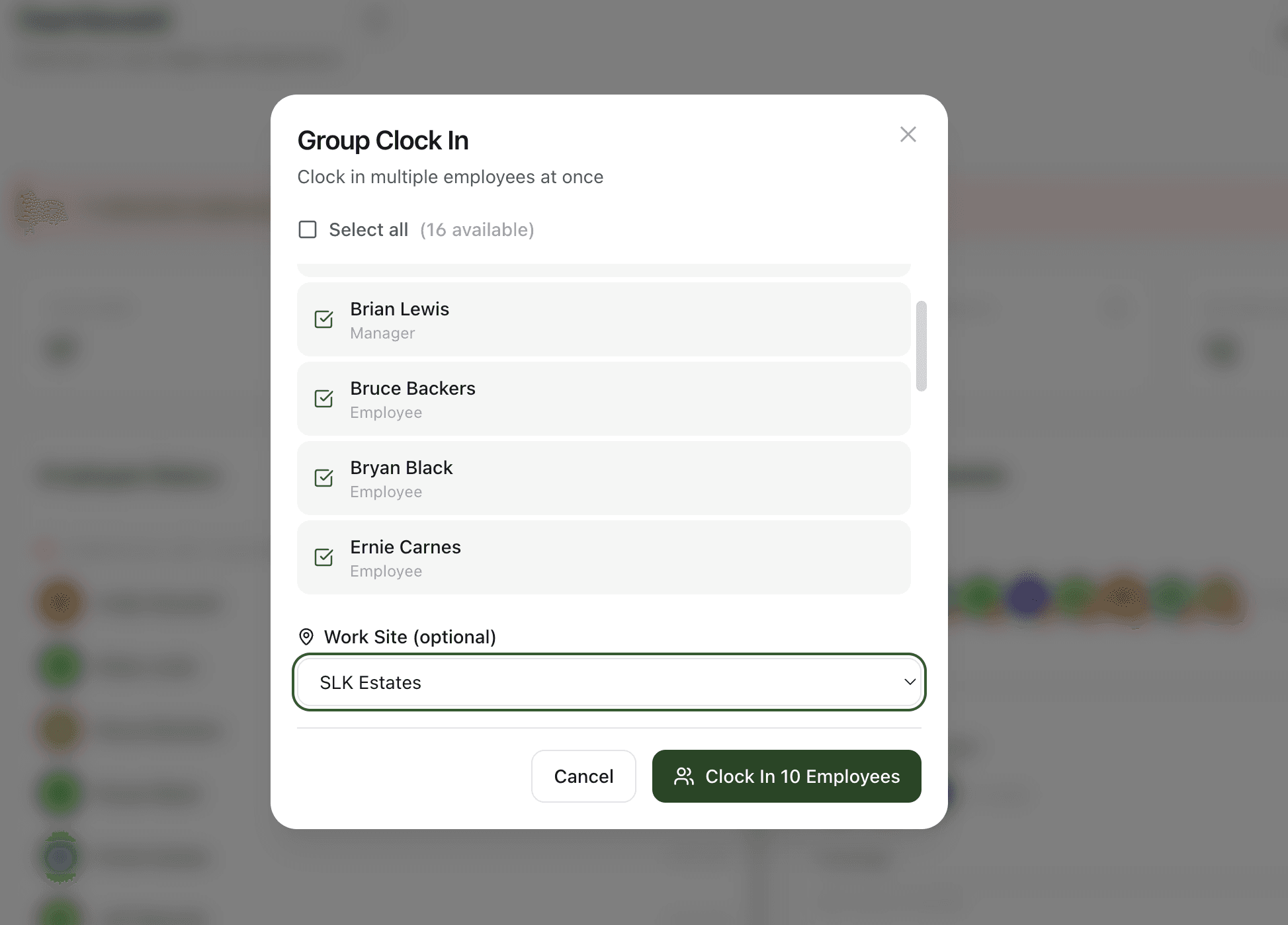 Group Clock In — StampShift screenshot