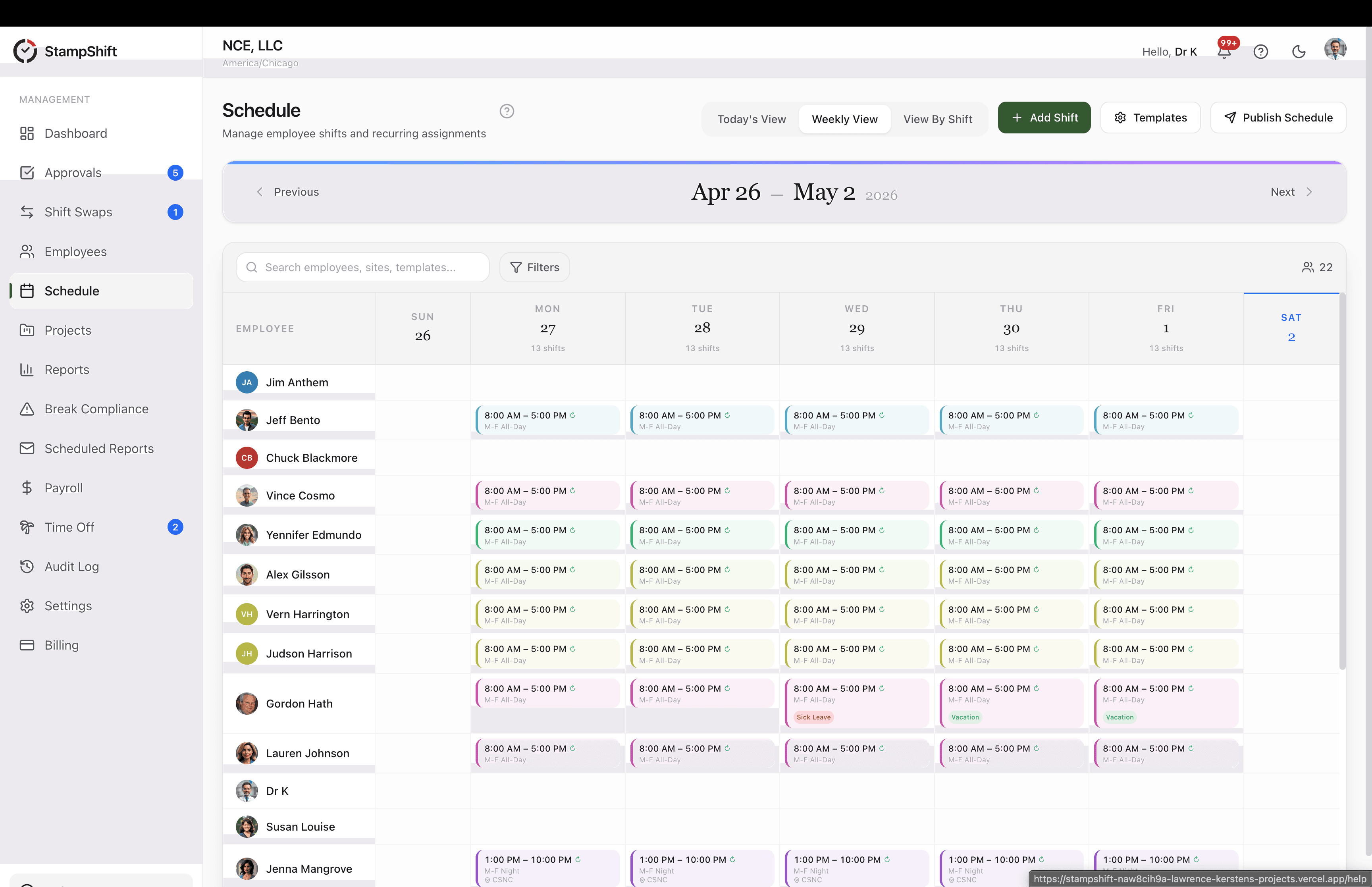 Shift Scheduling — StampShift screenshot
